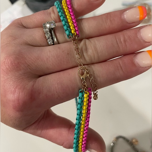 Neon Triple Chain Necklace (NWOT) 🌈 - Picture 3 of 5